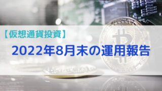 【ビットコイン投資】22年8月末の運用報告（7か月目） 