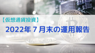 【ビットコイン投資】22年7月末の運用報告（6ヵ月目） 